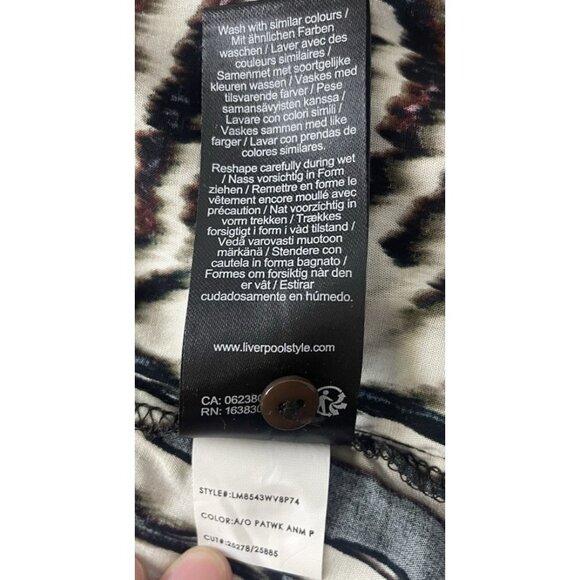 Liverpool Los Angeles Blouse Button Up Allover Patchwork Animal Print Size M NWT - Picture 10 of 16